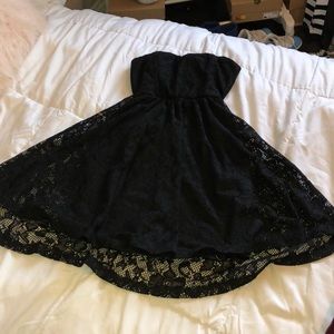 Black strapless dress